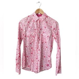 Lilly Pulitzer XOXO Lip Print Button Down Shirt
